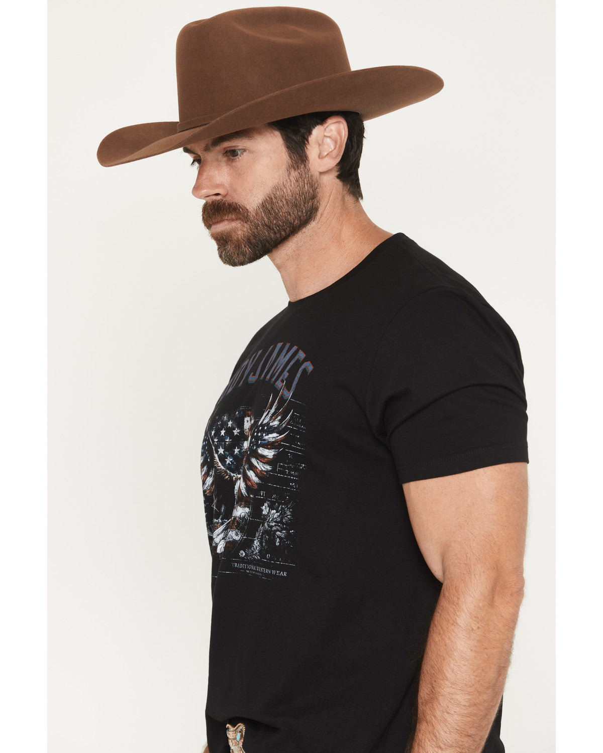 Men's Eagle Patriotic Short Sleeve Graphic T-Shirt Black