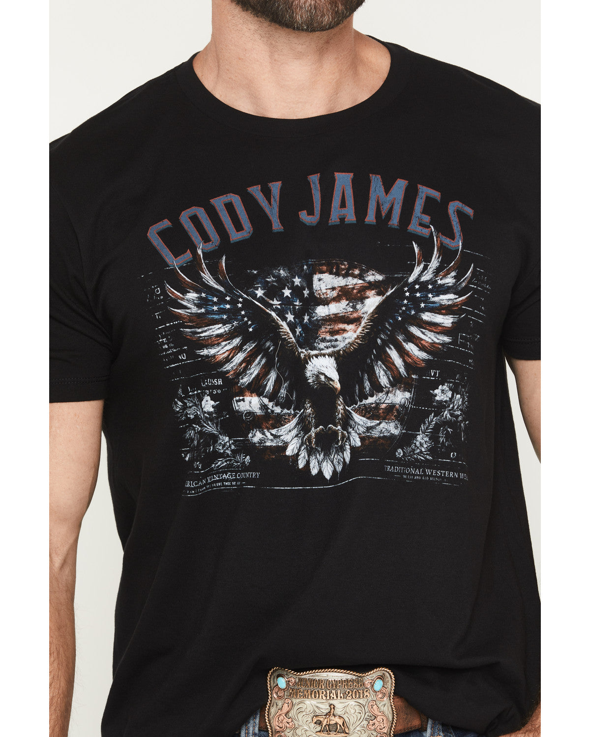 Men's Eagle Patriotic Short Sleeve Graphic T-Shirt Black