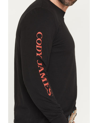 Men's Americana Logo Long Sleeve Graphic T-Shirt Black