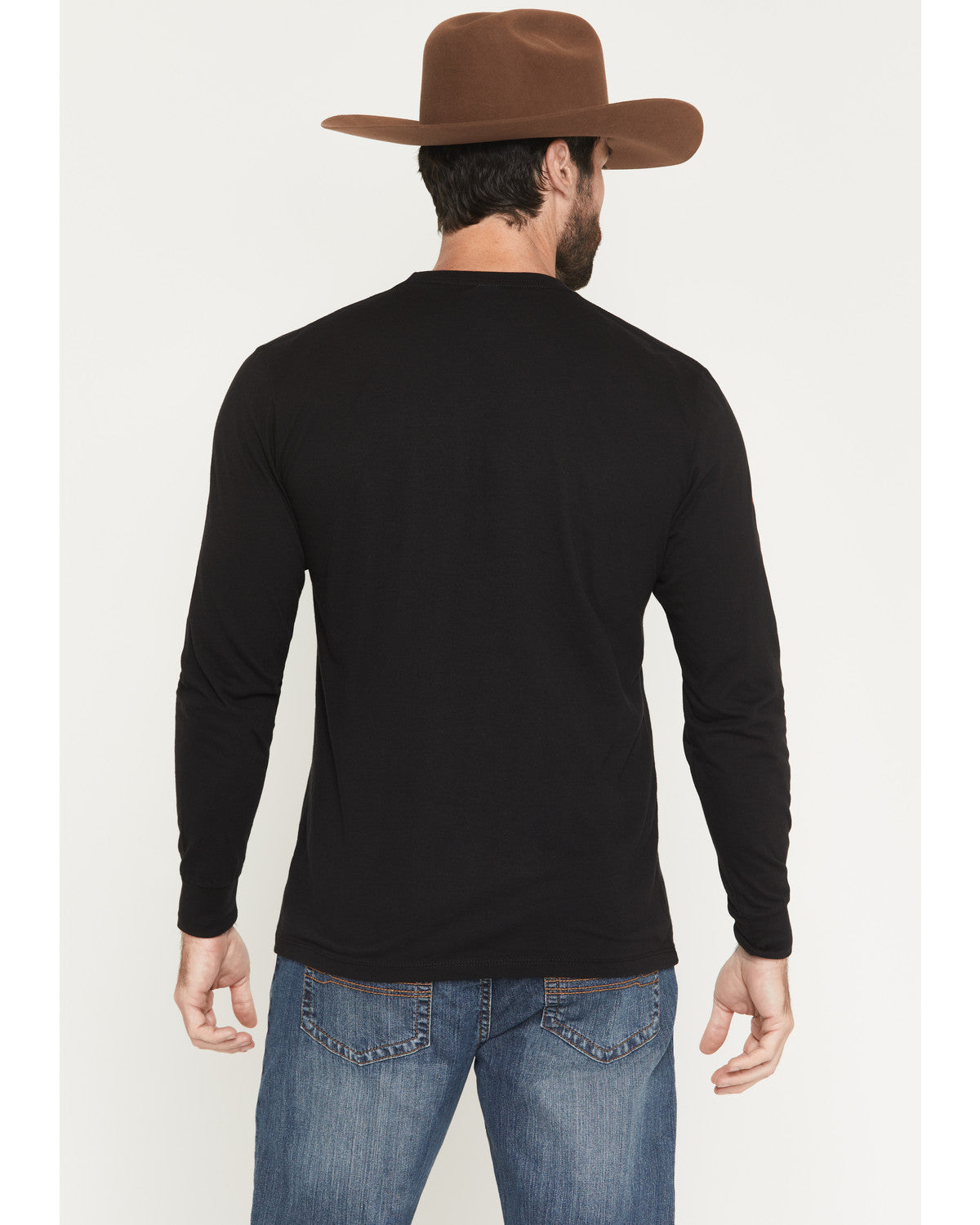 Men's Americana Logo Long Sleeve Graphic T-Shirt Black