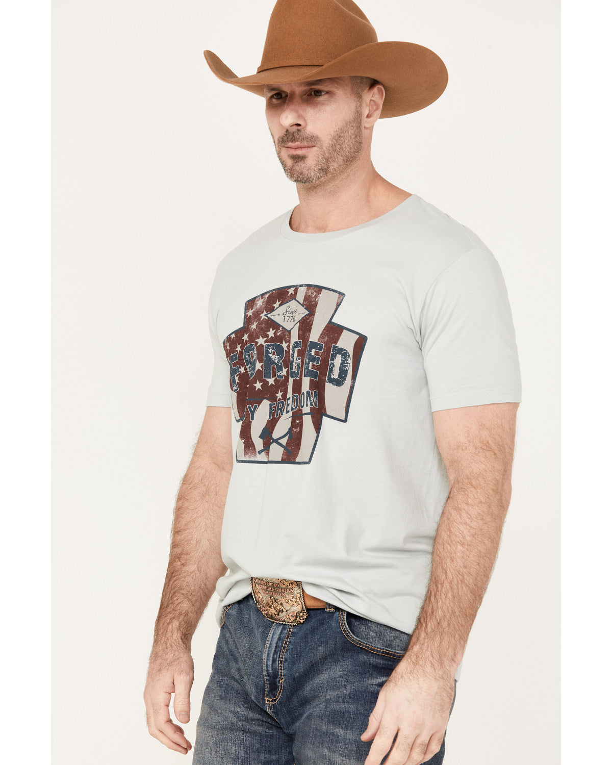 Men's Forged Short Sleeve Graphic T-Shirt Light Grey