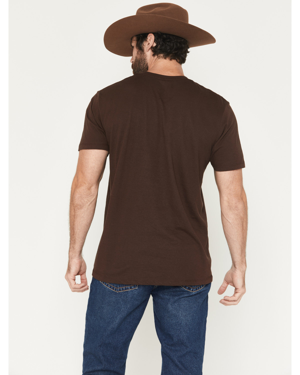 Men's USA Steerehead Short Sleeve Graphic T-Shirt Dark Brown