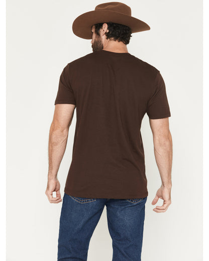 Men's USA Steerehead Short Sleeve Graphic T-Shirt Dark Brown