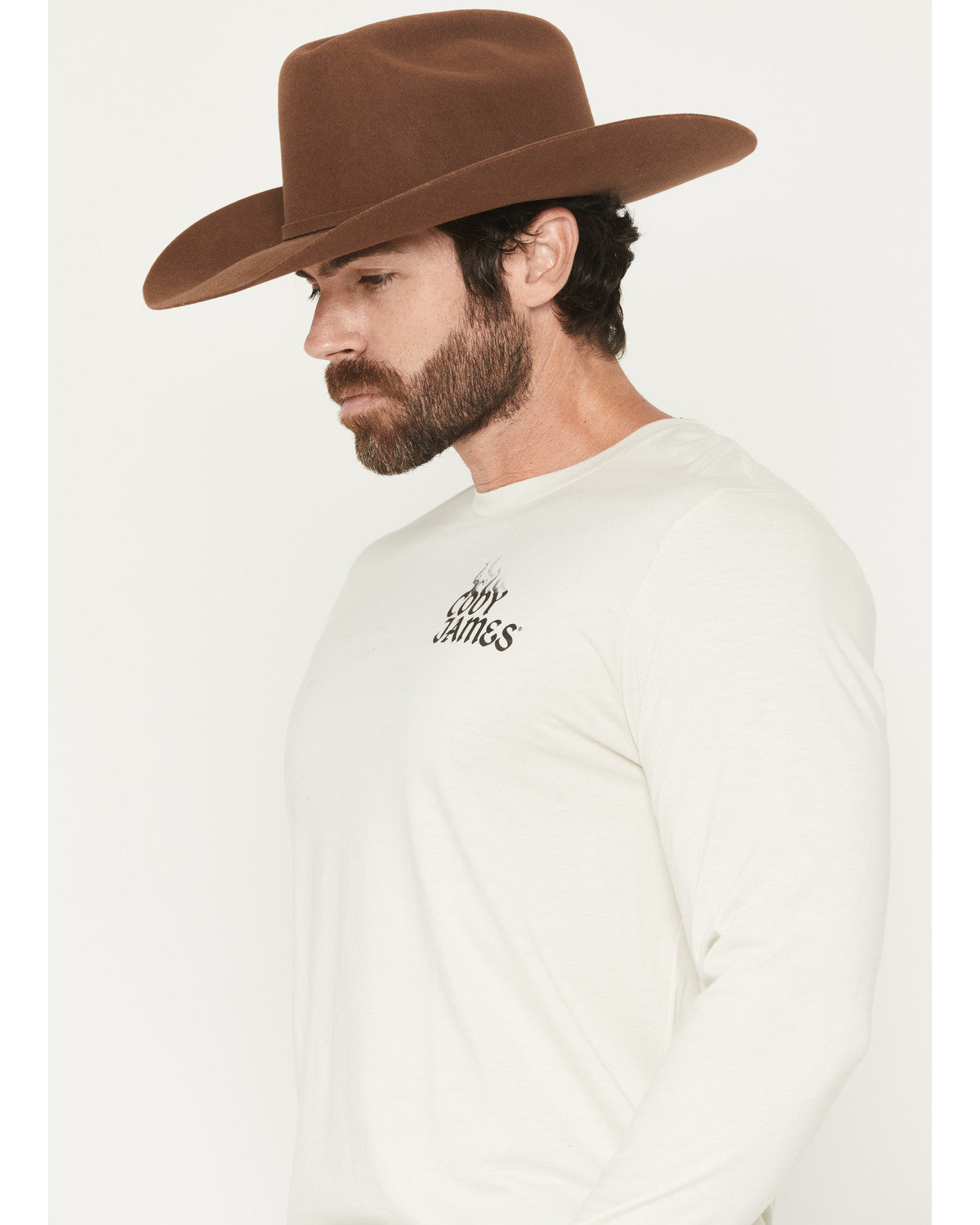 Men's Smoke Skeleton Long Sleeve Graphic T-Shirt Natural