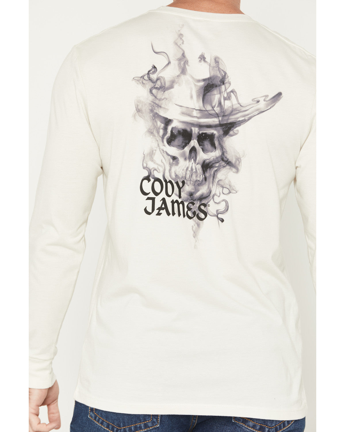 Men's Smoke Skeleton Long Sleeve Graphic T-Shirt Natural