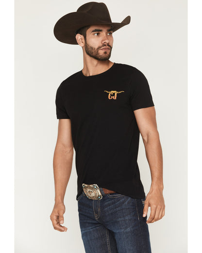 Men's Steer Head Logo Short Sleeve Graphic T-Shirt Black