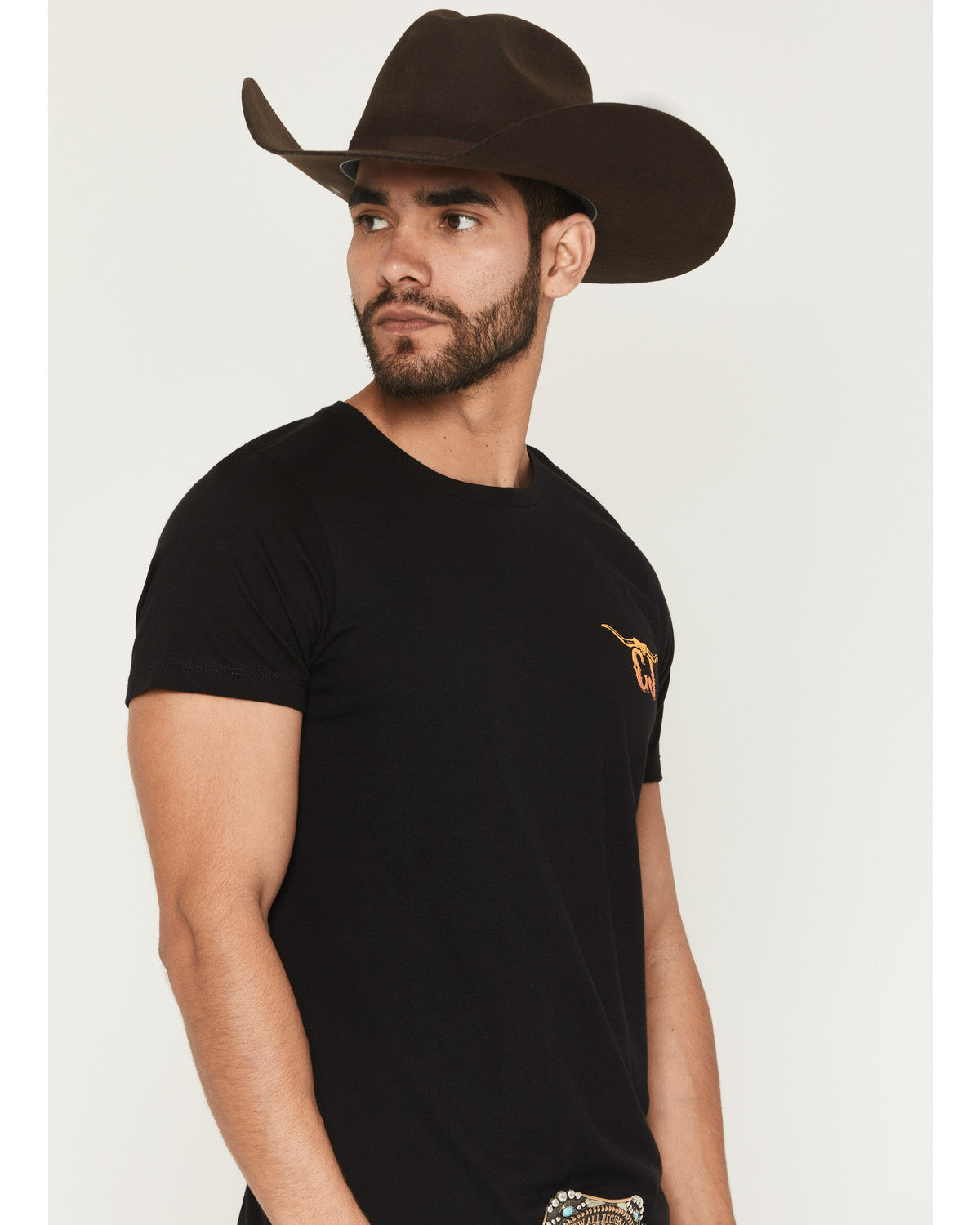 Men's Steer Head Logo Short Sleeve Graphic T-Shirt Black