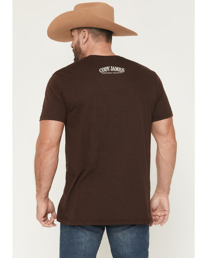 Men's Scenic Skull Head Short Sleeve Graphic T-Shirt Dark Brown
