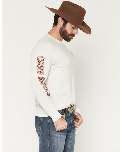 Men's Southwestern Logo Long Sleeve Graphic T-Shirt Cream
