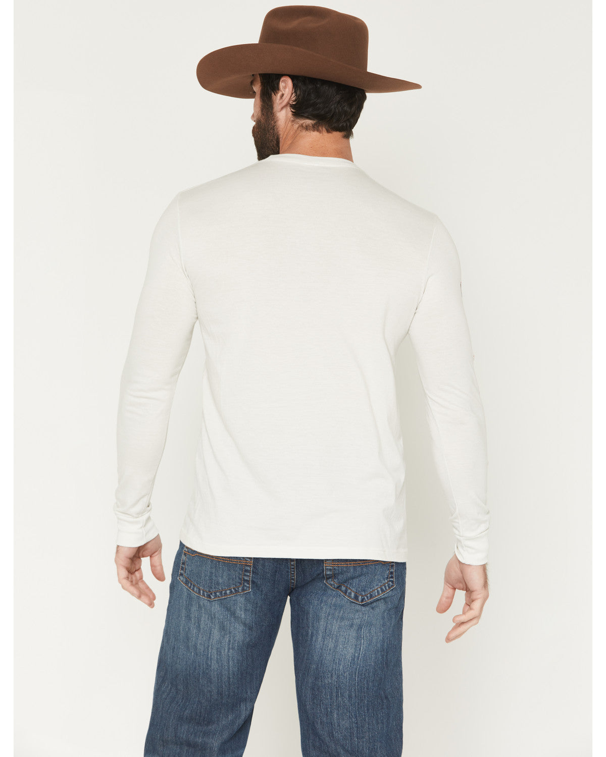 Men's Southwestern Logo Long Sleeve Graphic T-Shirt Cream