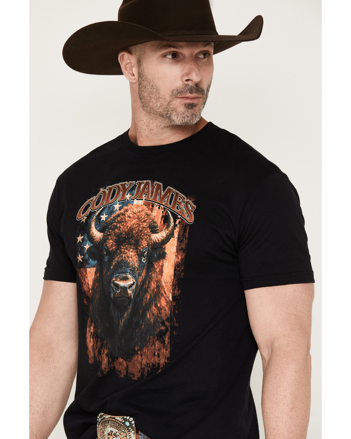 Men's Americana Bull Short Sleeve Graphic T-Shirt Black