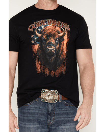 Men's Americana Bull Short Sleeve Graphic T-Shirt Black