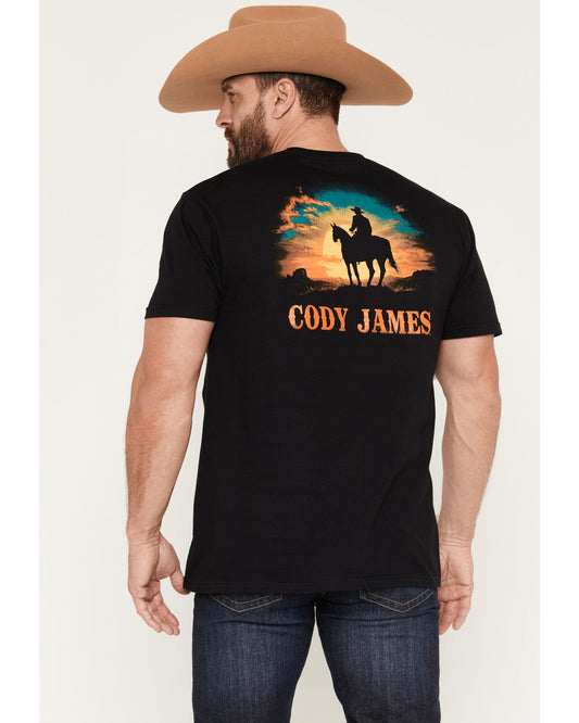 Men's Sunset Rider Short Sleeve Graphic T-Shirt Black