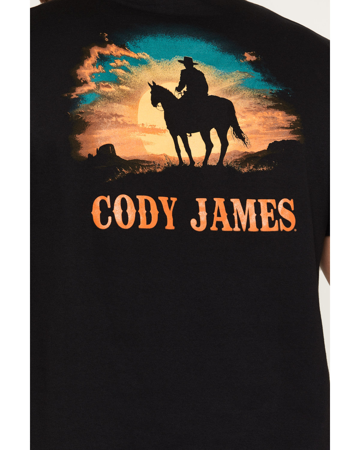 Men's Sunset Rider Short Sleeve Graphic T-Shirt Black