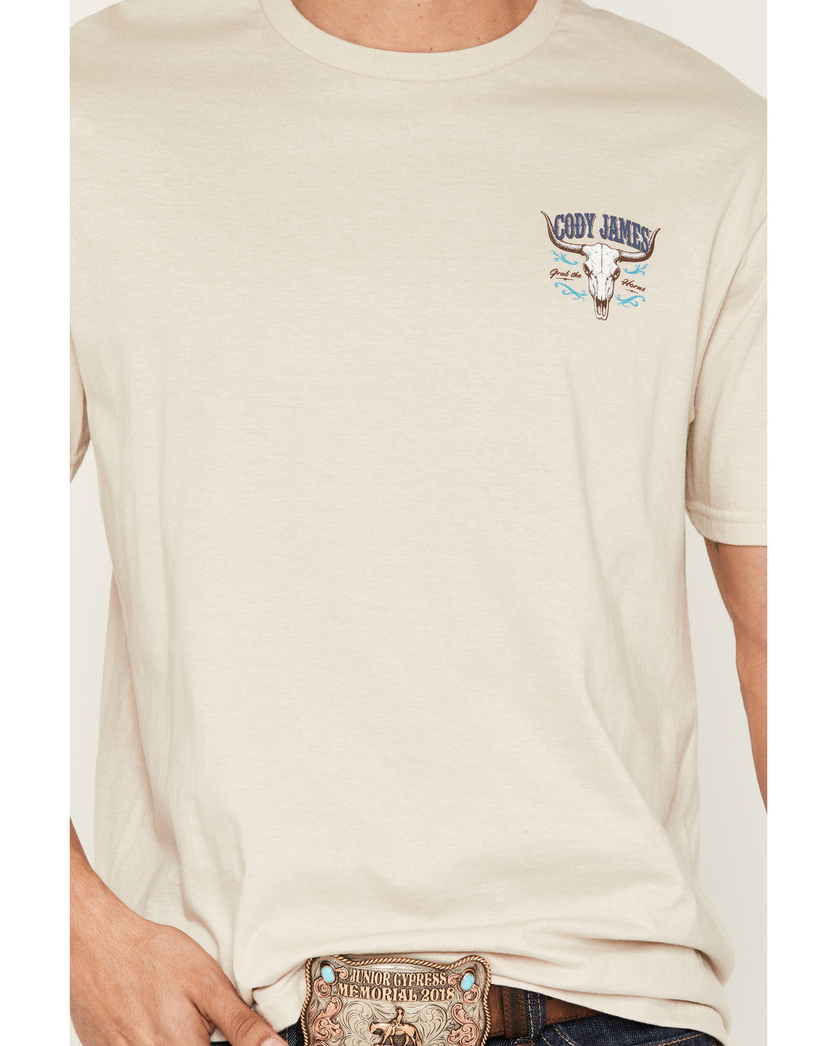 Men's Grab The Horns Short Sleeve Graphic T-Shirt Sand
