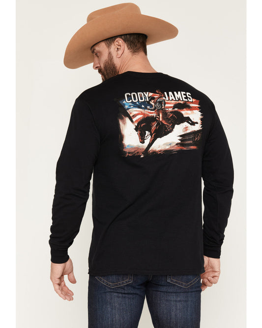 Men's American Legend Long Sleeve Graphic T-Shirt Black