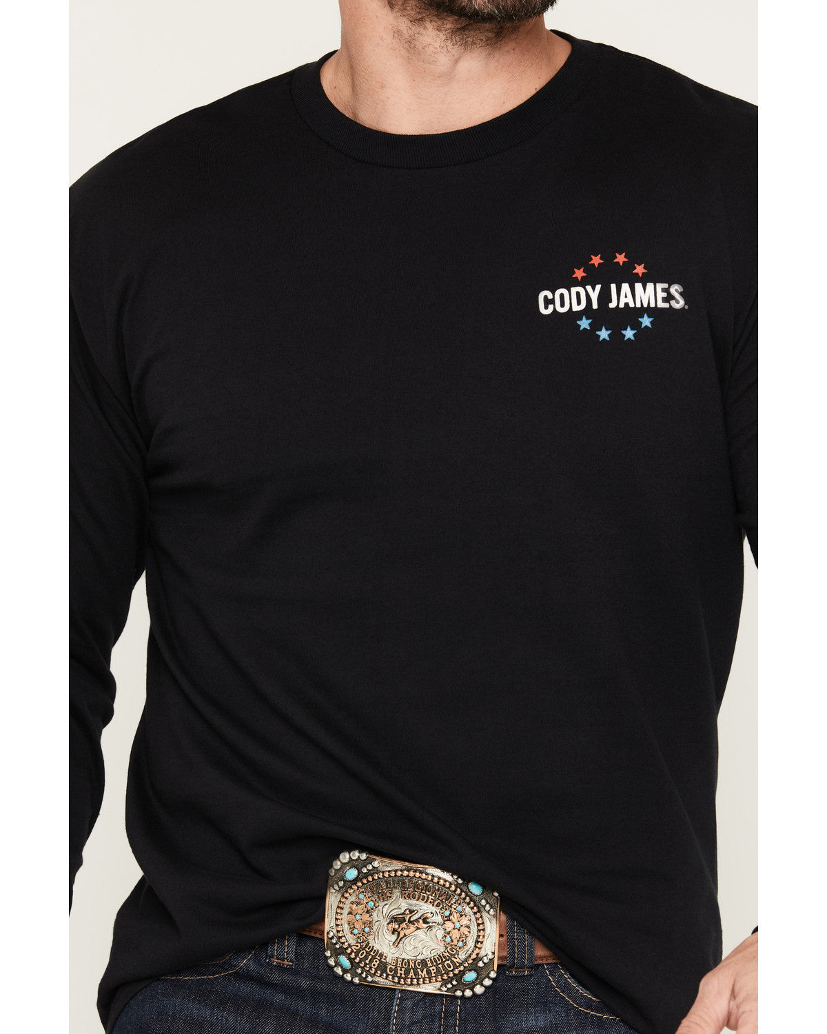 Men's American Legend Long Sleeve Graphic T-Shirt Black