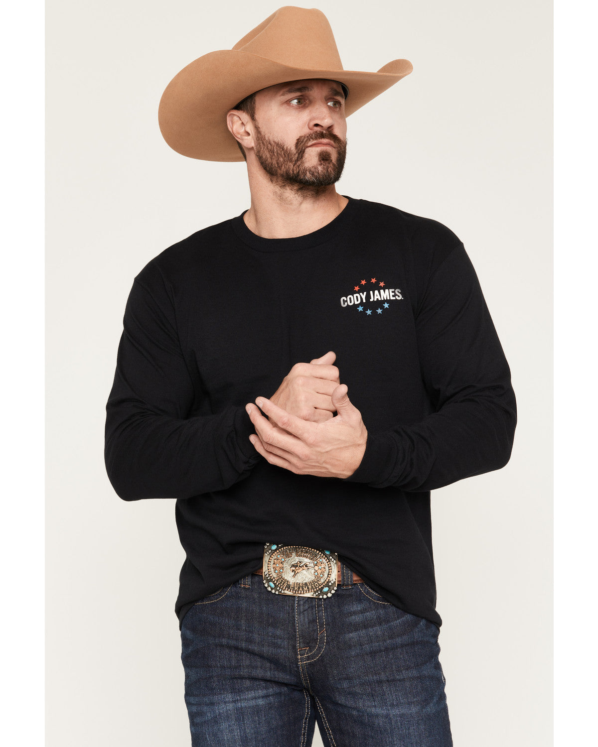 Men's American Legend Long Sleeve Graphic T-Shirt Black