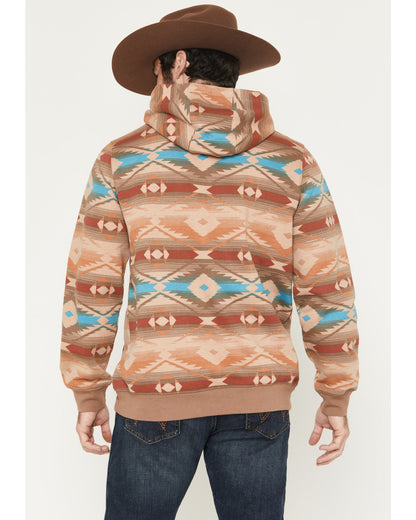 Men's Denver Southwestern Print Hooded Sweatshirt Brown