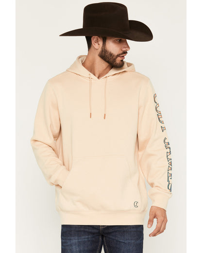 Men's Origin Logo Embroidered Hooded Sweatshirt Tan
