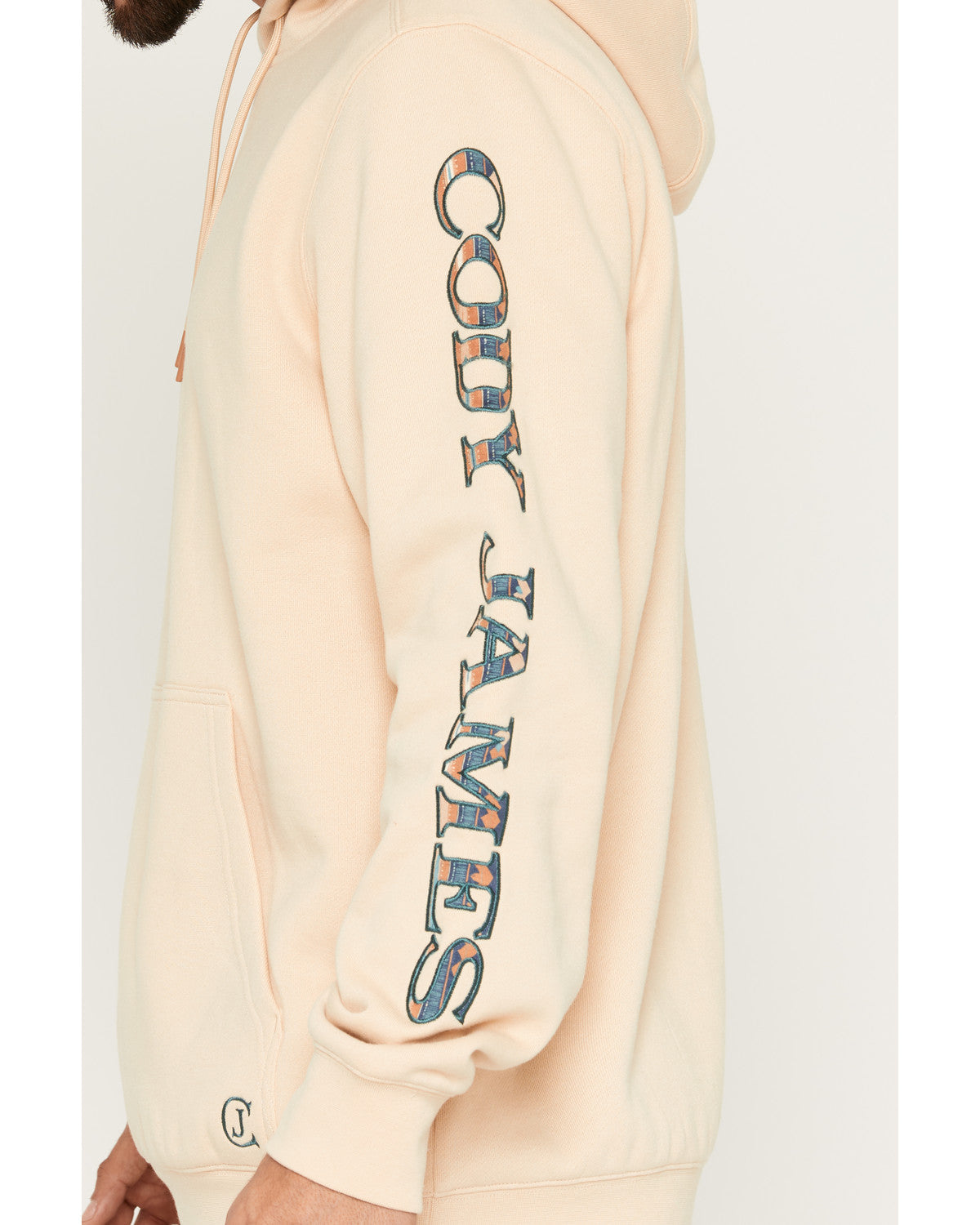 Men's Origin Logo Embroidered Hooded Sweatshirt Tan