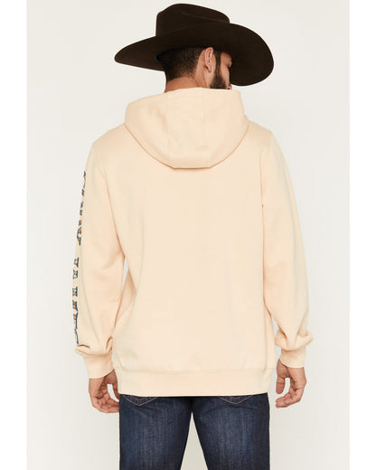 Men's Origin Logo Embroidered Hooded Sweatshirt Tan