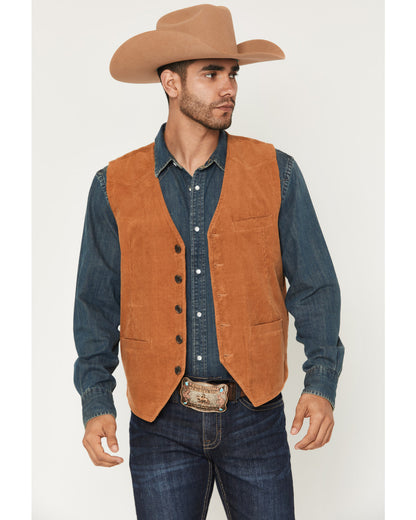 Men's William Corduroy Button-Down Vest Tan