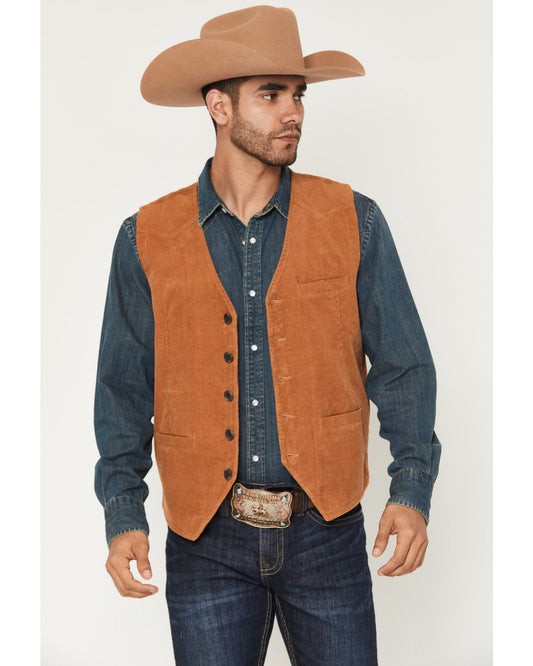 Men's William Corduroy Button-Down Vest Tan