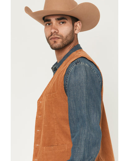 Men's William Corduroy Button-Down Vest Tan