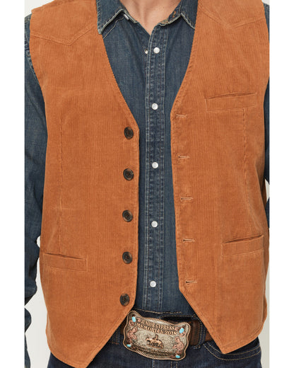 Men's William Corduroy Button-Down Vest Tan