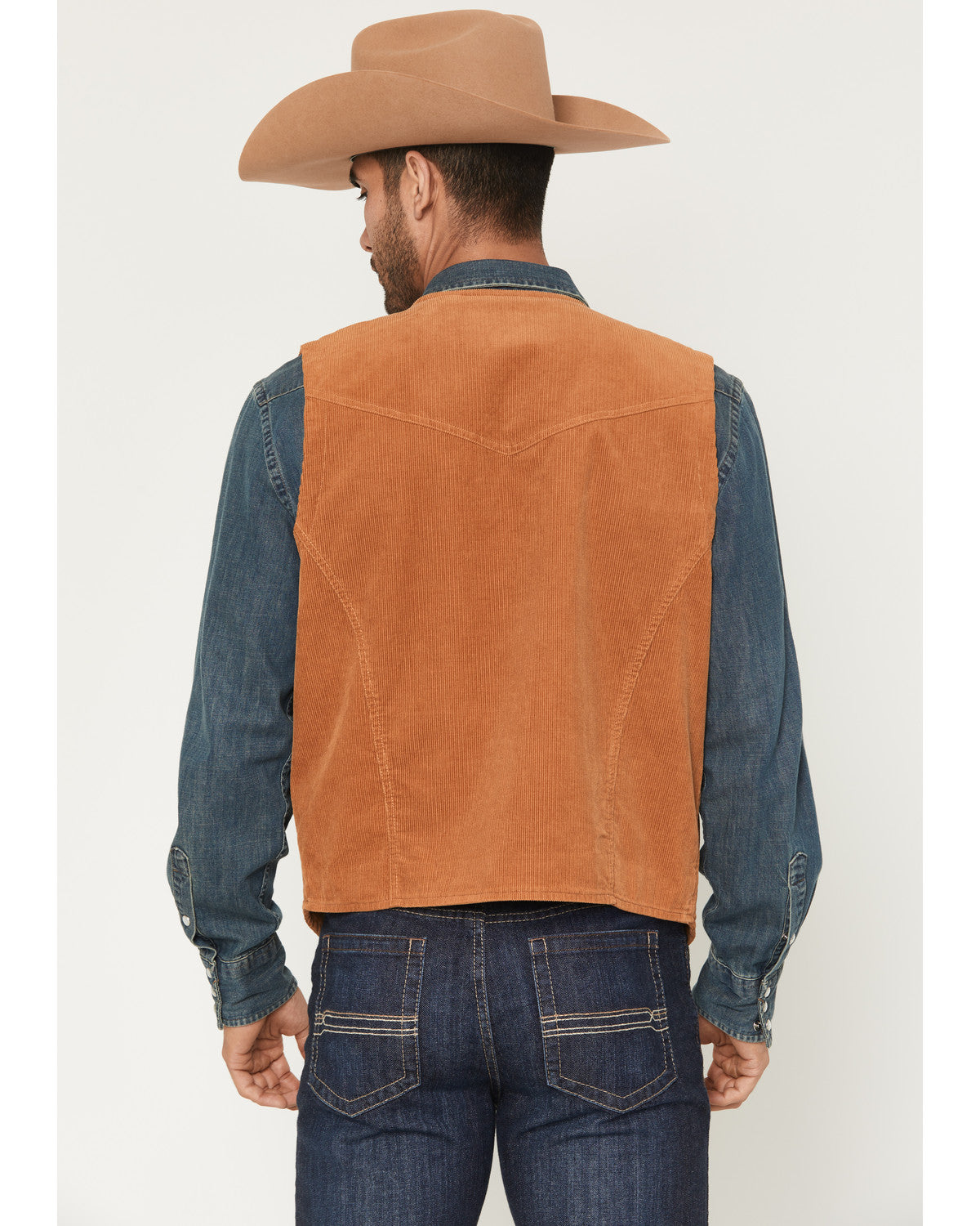 Men's William Corduroy Button-Down Vest Tan