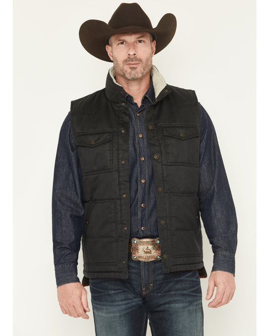 Men's Oil Slick Snap Lined Vest Black