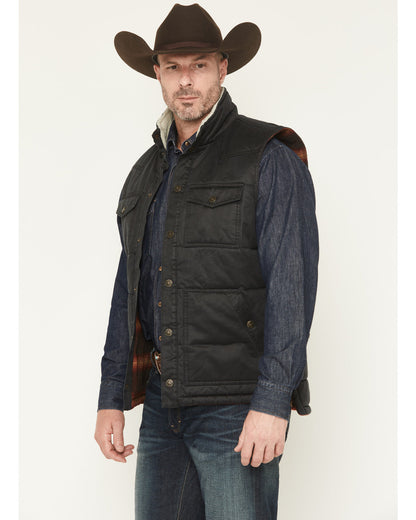 Men's Oil Slick Snap Lined Vest Black