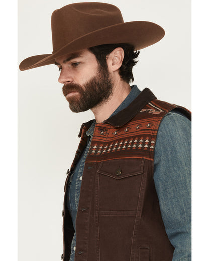 Men's Iroquois Southwestern Trucker Vest Brown