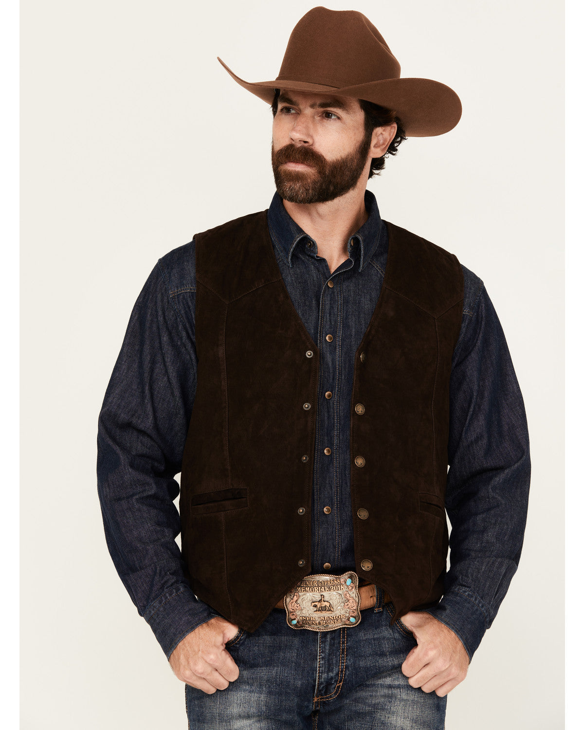 Men's Angus 2.0 Suede Snap Vest Brown