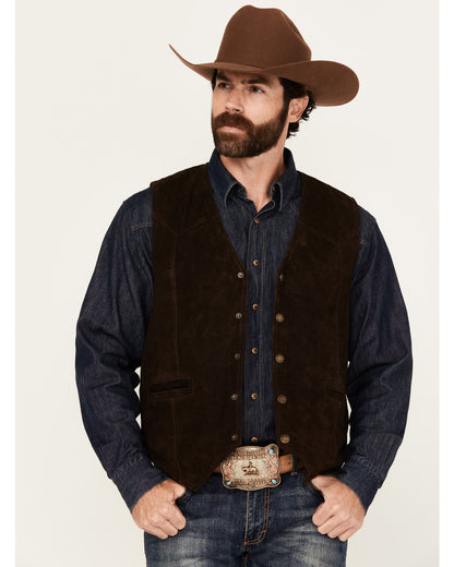 Men's Angus 2.0 Suede Snap Vest Brown