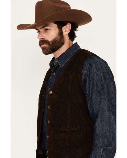 Men's Angus 2.0 Suede Snap Vest Brown