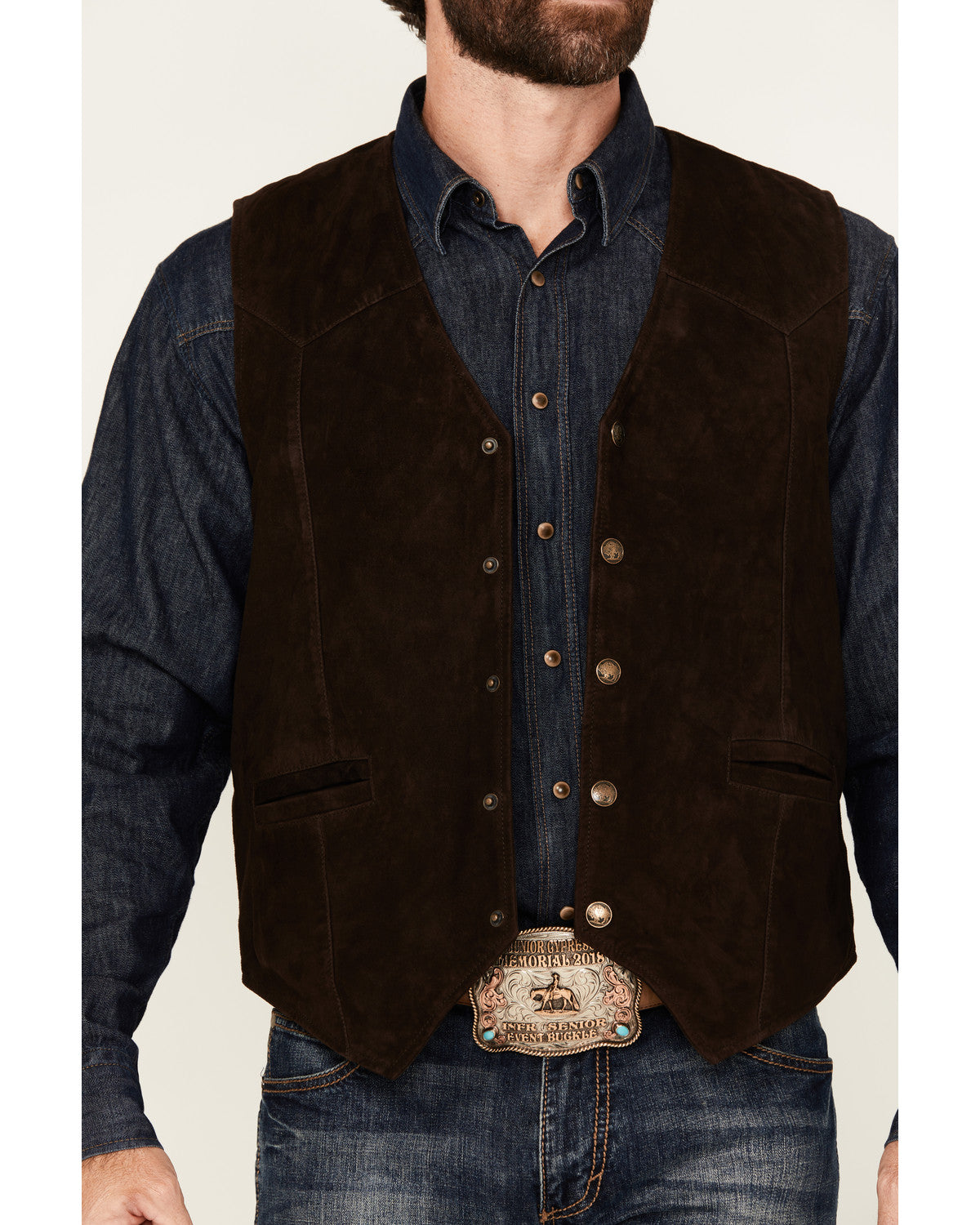 Men's Angus 2.0 Suede Snap Vest Brown