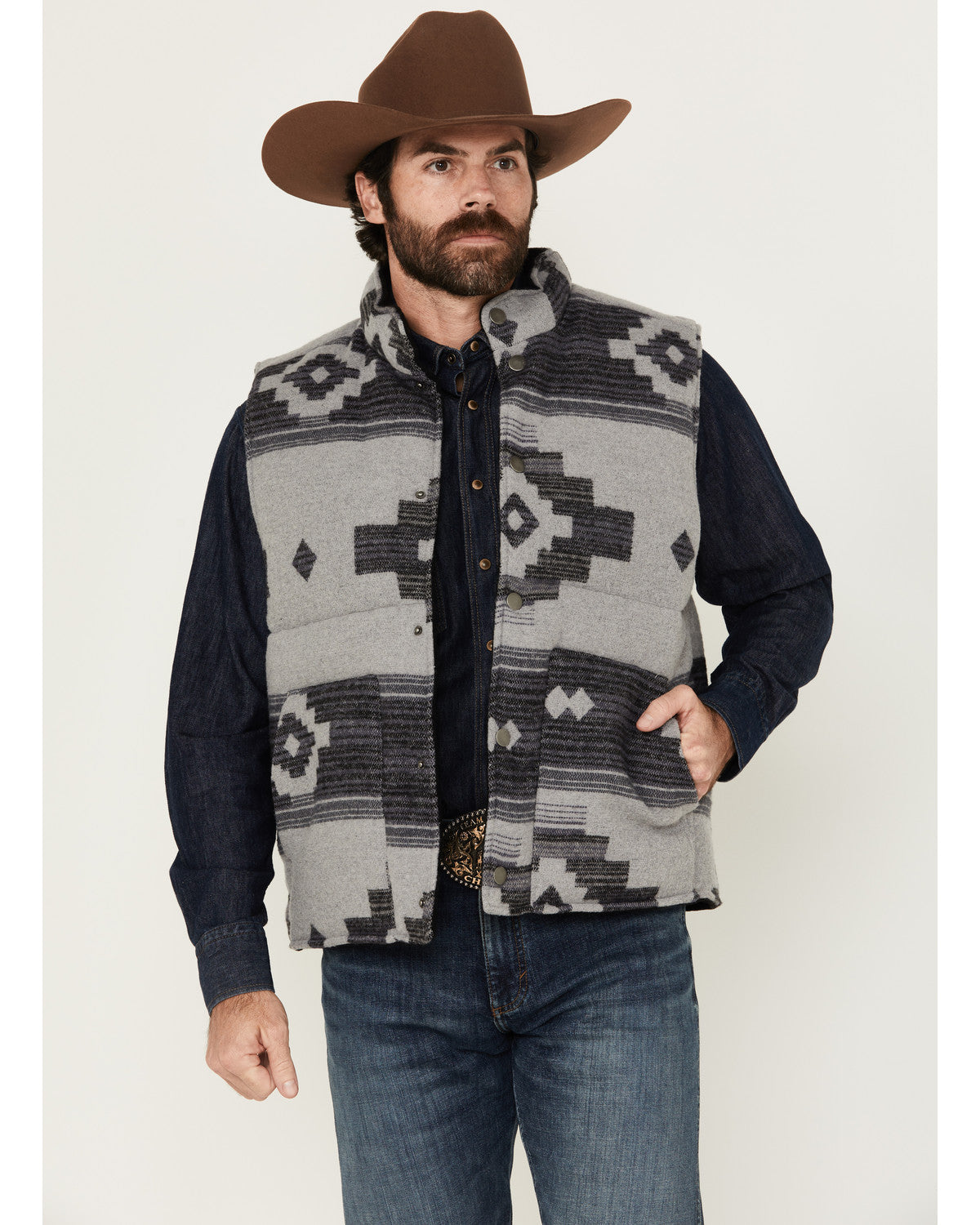 Men's Suns Reversible Woolish Puffer Vest Grey