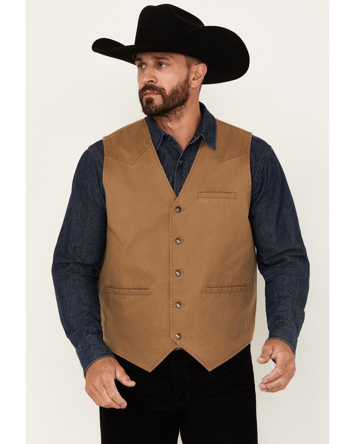Men's Pancho Villa Oil Skin Vest Tan