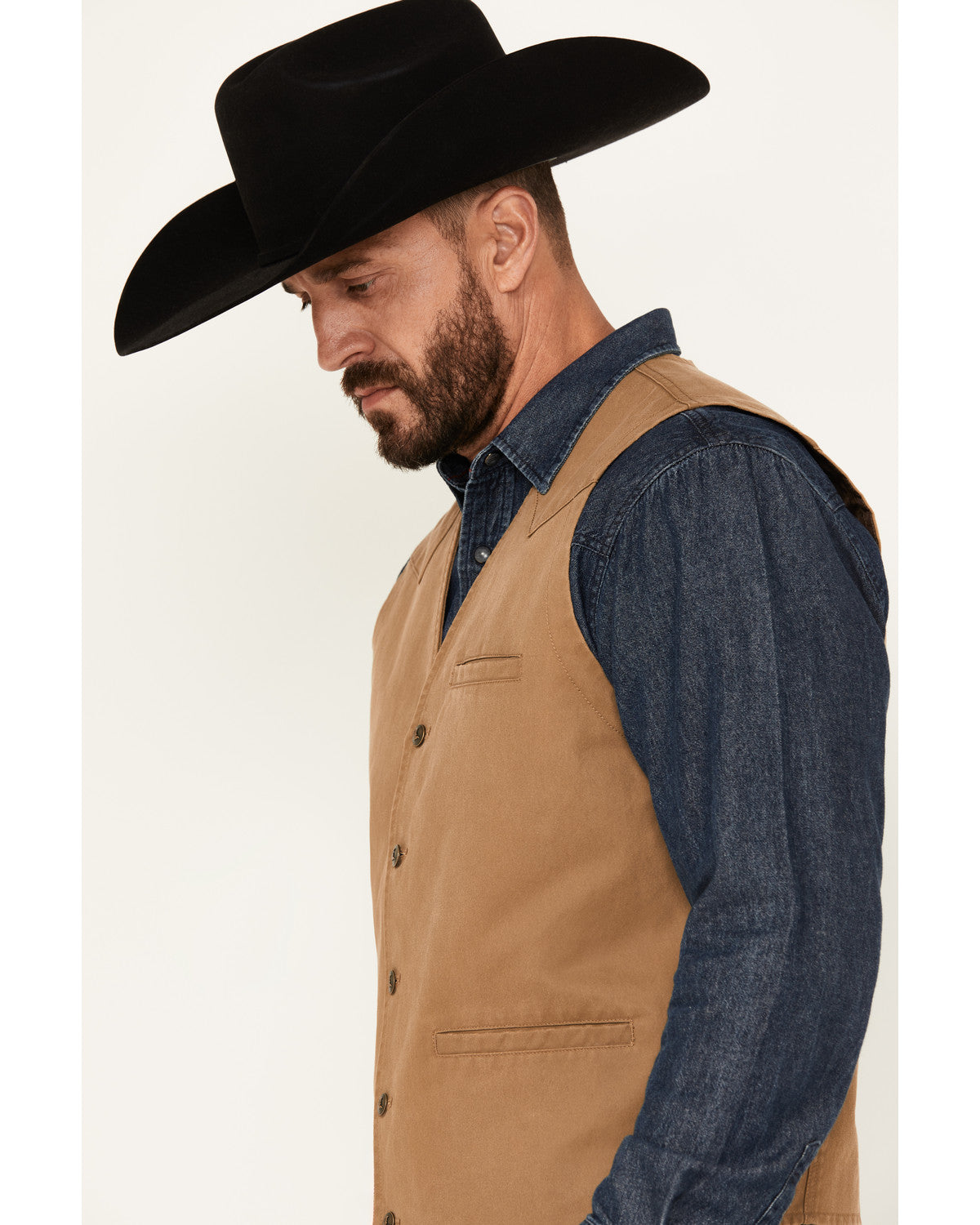 Men's Pancho Villa Oil Skin Vest Tan