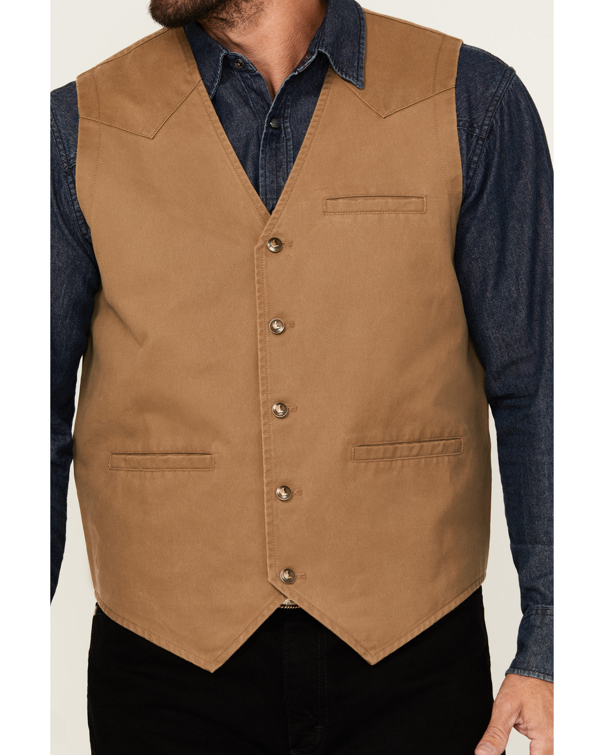 Men's Pancho Villa Oil Skin Vest Tan