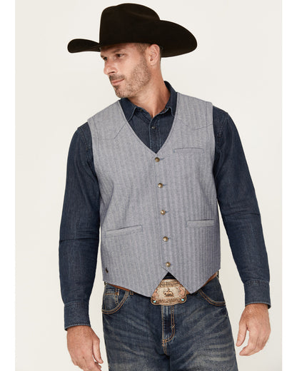 Men's St Louis Herringbone Vest Dark Blue