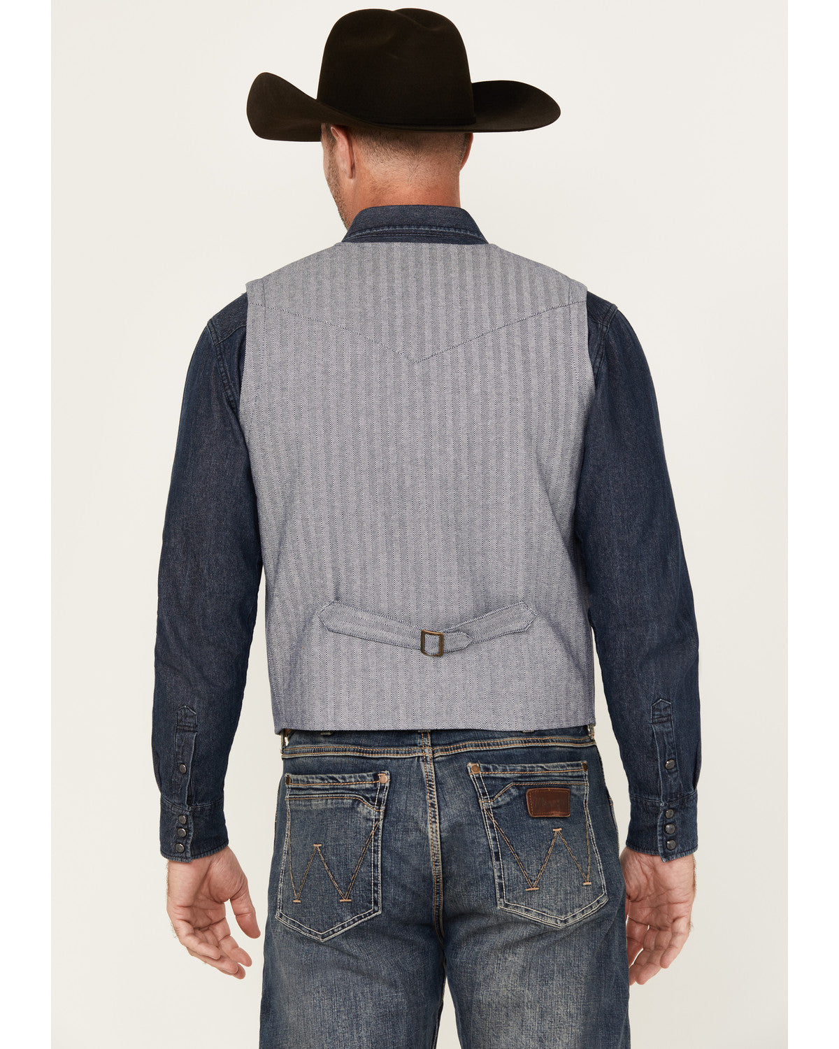Men's St Louis Herringbone Vest Dark Blue