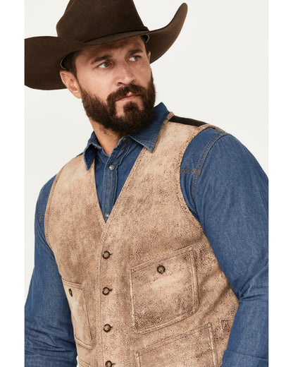 Men's White Buffalo Suede Vest Tan