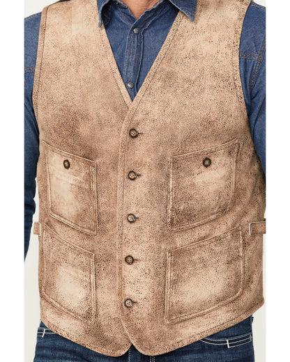 Men's White Buffalo Suede Vest Tan