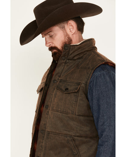 Men's Oil Slick Snap Vest Brown
