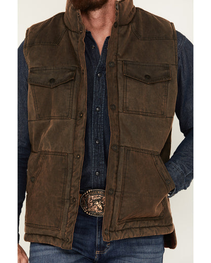 Men's Oil Slick Snap Vest Brown