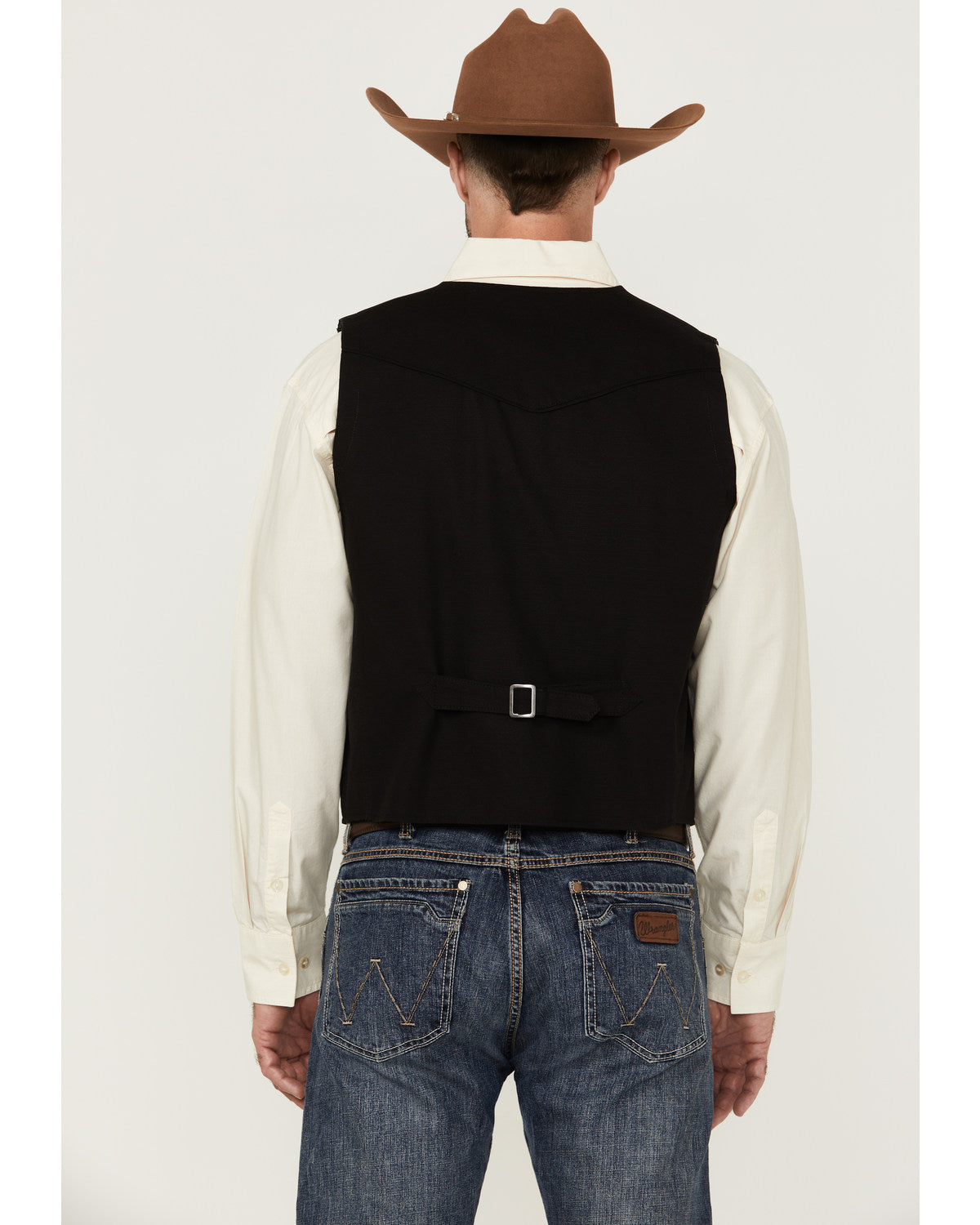 Men's Highlands Slub Button-Front Western Vest Black