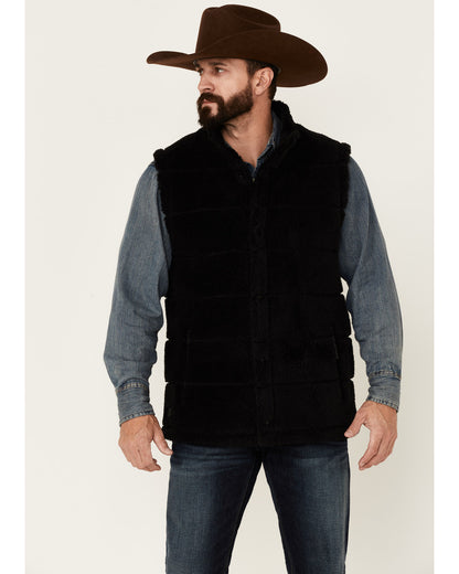 Men's Mesa Quilted Snap-Front Sherpa Vest Black